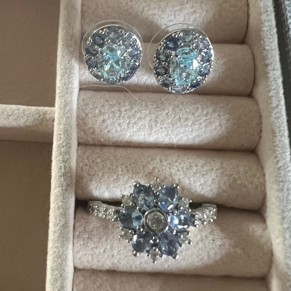 Bomb Party Aquamarine and Sapphire CZ